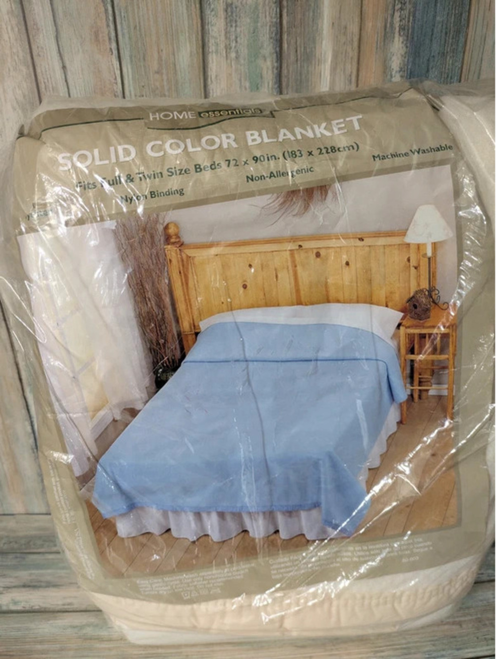 Vintage Kmart Home Essentials Blanket 72x90 Ivory Nylon Binding Sealed